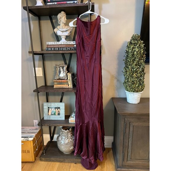 retrofete Julia Silk Draped Open Back Maxi Dress Port Womens Size Small - Picture 6 of 14